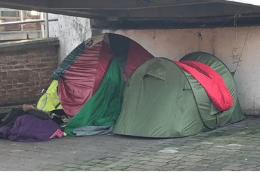 Tents in street