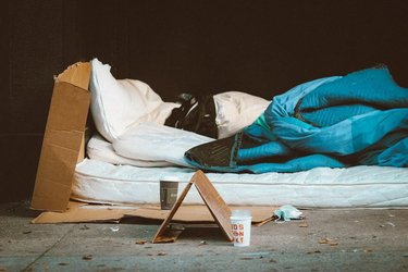 Person sleeping on the street