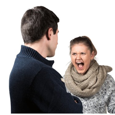 Woman screaming at man
