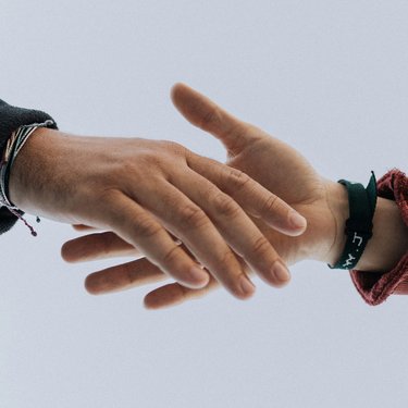 Hands touching