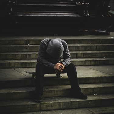 Man on steps