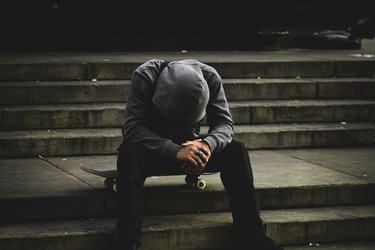 Man on steps