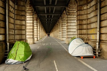 Tents in street