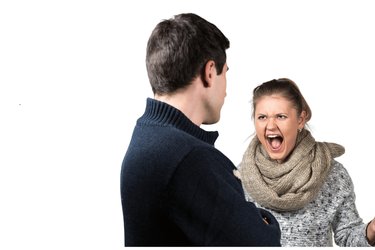 Woman screaming at man