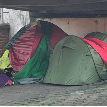 Tents in street